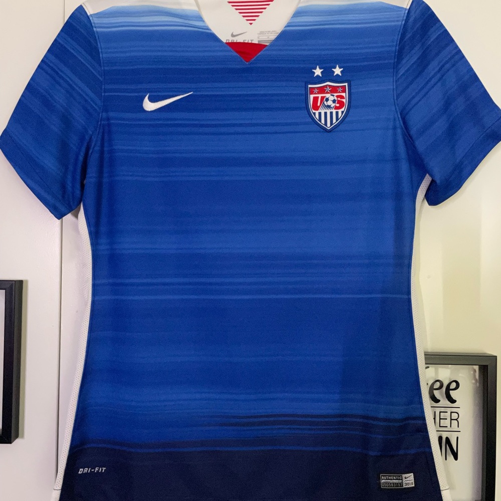 Nike Authentic USMNT/USWNT Blue and White Jersey, 2015